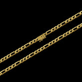 Corrente 3 Por 1 Achatada (5mm) - 60cm ou 70cm - Banhado a Ouro 18K