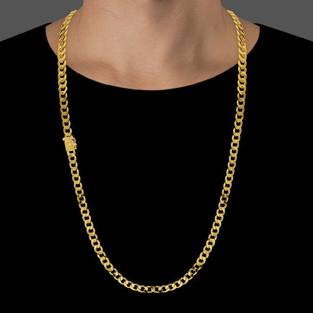 Corrente Grumet (6mm) - 60cm ou 70cm - Banhado a Ouro 18K