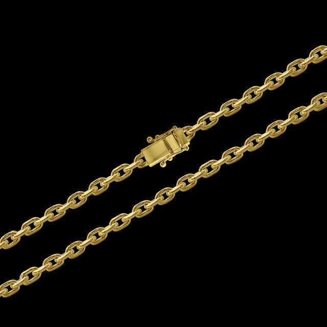 Corrente Elo Cadeado (6mm) - 60cm ou 70cm - Banhado a Ouro 18K