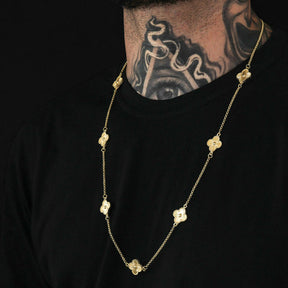 Corrente Trevo Dourado - 60cm e 70cm - Banhado a Ouro 18K