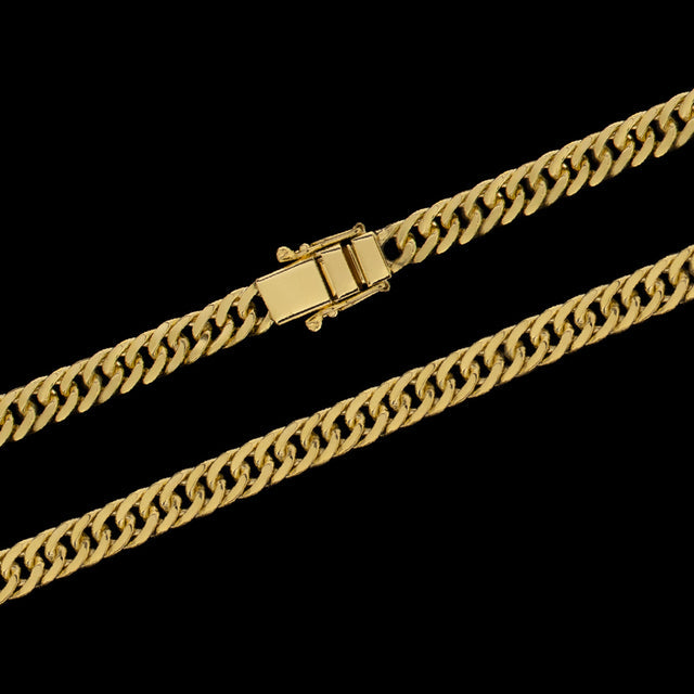 Corrente Grumet Dupla (6mm) - 50cm, 60cm ou 70cm - Banhado a Ouro 18K