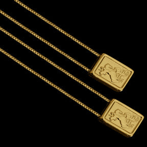 Escapulário Veneziana São Jorge Articulado - 70cm - Banhado a Ouro 18K