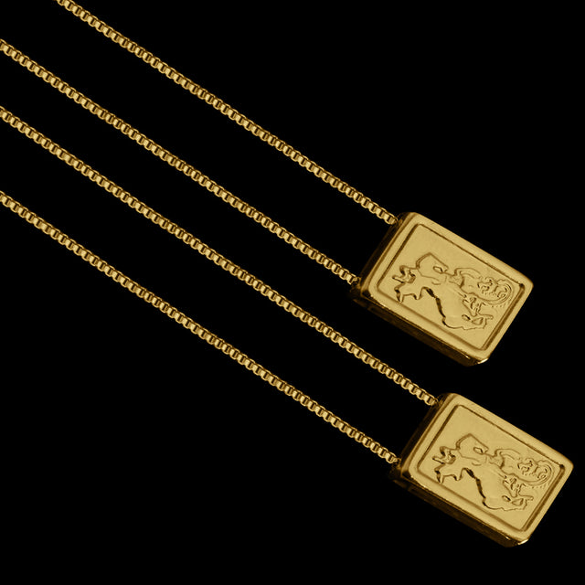 Escapulário Veneziana São Jorge Articulado - 70cm - Banhado a Ouro 18K