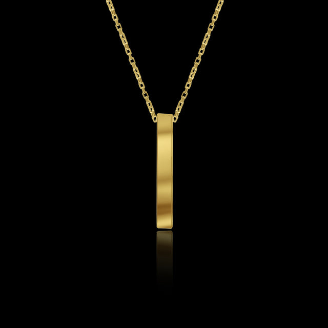 Corrente Elo Chapado com Pingente Personalizável (1mm) - 70cm - Banhado a Ouro 18K