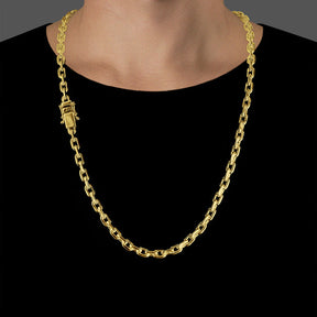 Corrente Elo Cadeado (6mm) - 60cm ou 70cm - Banhado a Ouro 18K