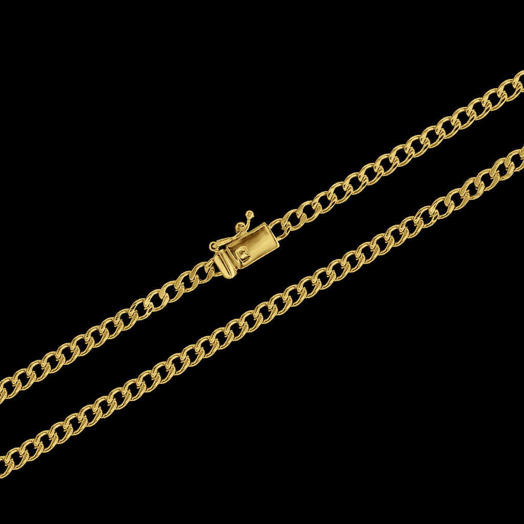 Corrente Grumet (3mm) - 60cm ou 70cm - Banhado a Ouro 18K