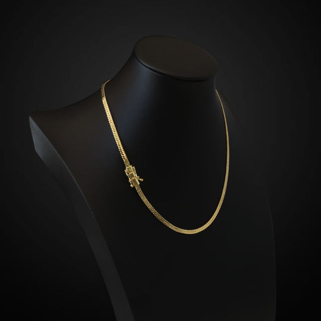 Corrente Grumet Especial Flat (4mm) - 50cm, 60cm ou 70cm - Banhado a Ouro 18K