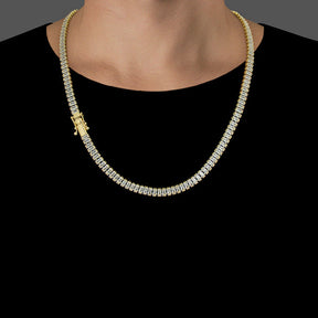 Corrente Riviera Cravejada (6mm) - 50cm, 60cm ou 70cm - Banhado a Ouro 18K