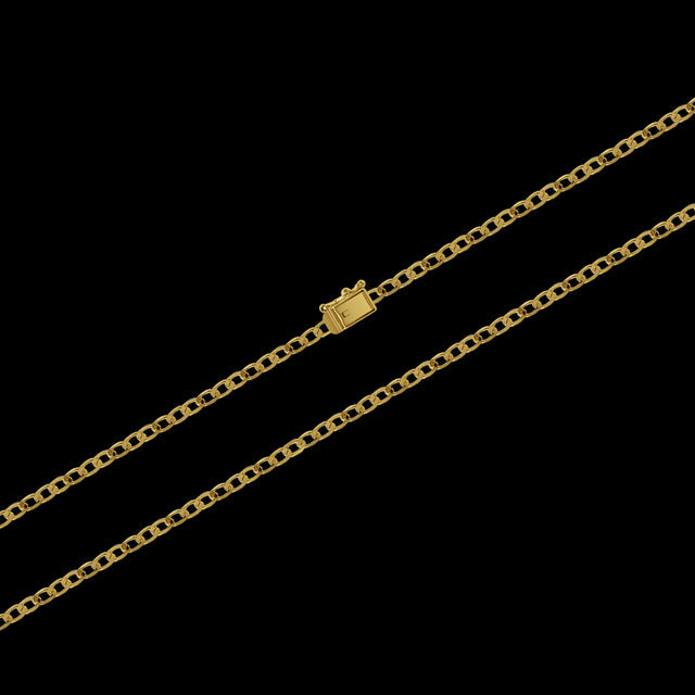 Corrente Grumet (3mm) - 60cm ou 70cm - Banhado a Ouro 18K