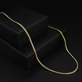 Corrente Grumet Cuban Redonda (2.5mm) - 60cm ou 70cm - Banhado a Ouro 18K