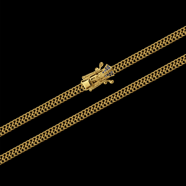 Corrente Grumet Lacraia Fecho Especial Nossa Senhora (6mm) - 60cm ou 70cm - Banhado a Ouro 18K