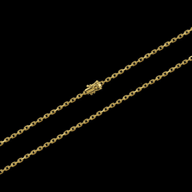 Corrente Elo Cadeado (3,5mm) - 50cm, 60cm ou 70cm - Banhado a Ouro 18K