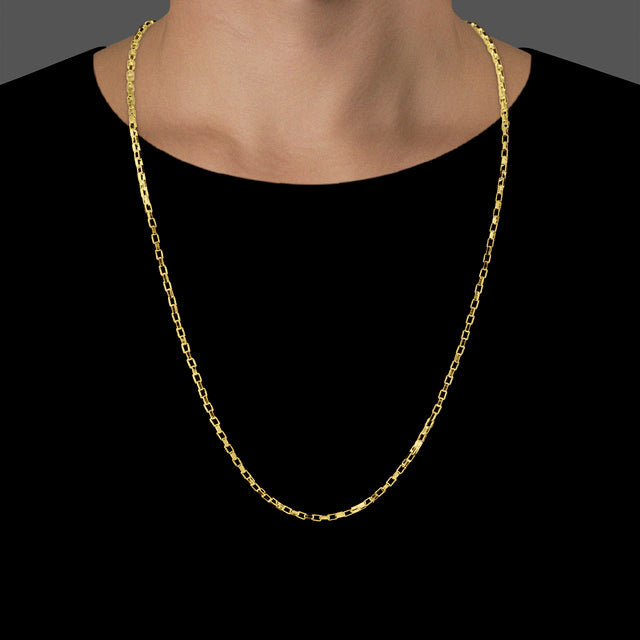 Corrente Elo Chapado (2,5mm) - 60cm ou 70cm - Banhado a Ouro 18K