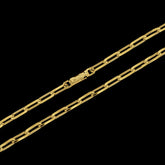 Corrente Elo Cadeado Fino (5,5mm) - 60cm ou 70cm - Banhado a Ouro 18K