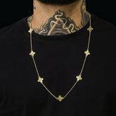 Corrente Trevo Dourado - 70cm e 60cm - Banhado a Ouro 18K