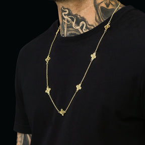 Corrente Trevo Dourado - 70cm e 60cm - Banhado a Ouro 18K