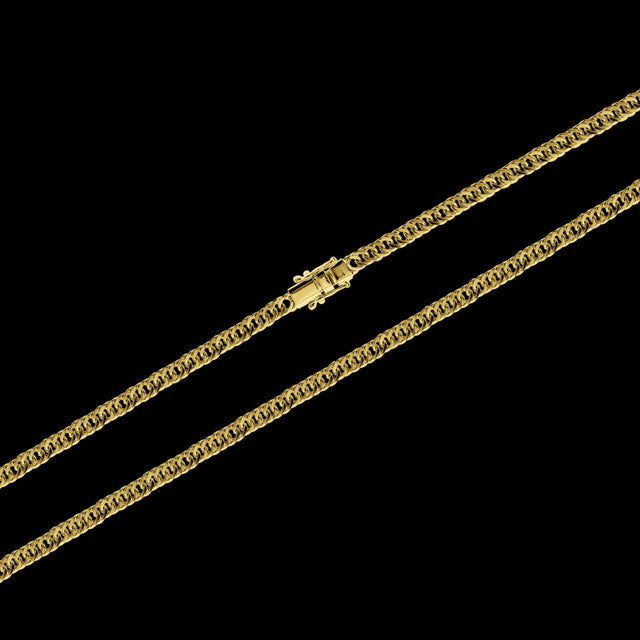 Corrente Grumet Dupla (5,5mm) - 60cm ou 70cm - Banhado a Ouro 18K