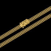 Corrente Grumet Lacraia (6mm) - 60cm ou 70cm - Banhado a Ouro 18K