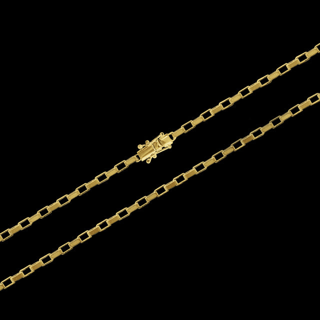 Corrente Elo Chapado (4mm) - 60cm ou 70cm - Banhado a Ouro 18K