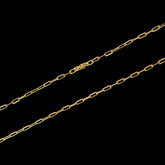 Corrente Elo Cadeado Fino (3mm) - 60cm ou 70cm - Banhado a Ouro 18K